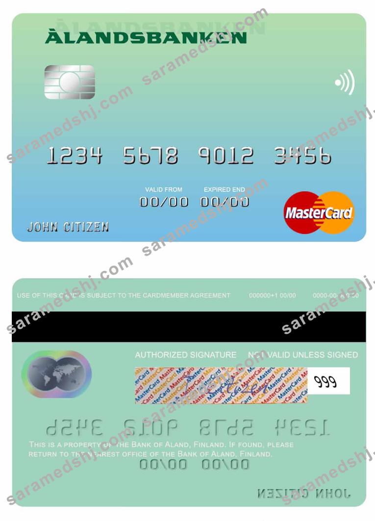 Finland Bank of Aland mastercard